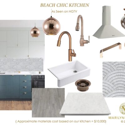 A poster on the beach chic kitchen design plan