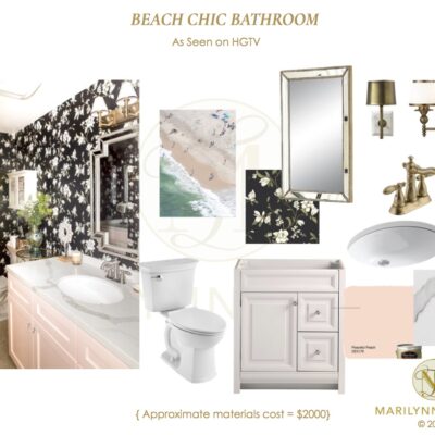 A poster on the beach chic bathroom designs