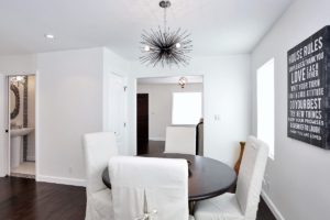 Spanish, bungalow, black and white, Hollywood, interior design, urchin light, black, Spanish tiles, tile, vintage, white kitchen, house flip, Marilynn Taylor