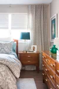 Bedroom, interior design, Marilynn Taylor, teal, gray, west elm, Anthropologie, romantic, blue, design, property sisters