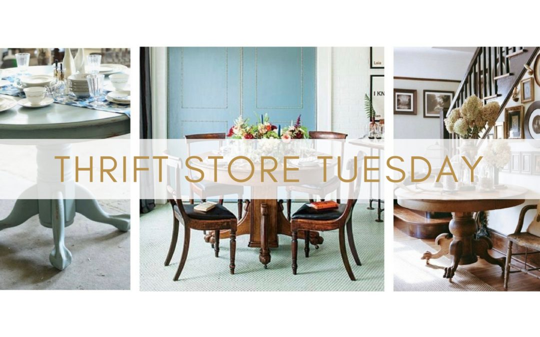 Thrift Store Tuesday Ep 9 – How to use a vintage pedestal table in your interior design