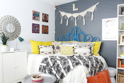 Marilyn Taylor, Marilynn Taylor, bohemian, boho, bedroom, teenager, teen decor, interior design, Target, Opalhouse, boho, World Market, Peacock headboard, rattan