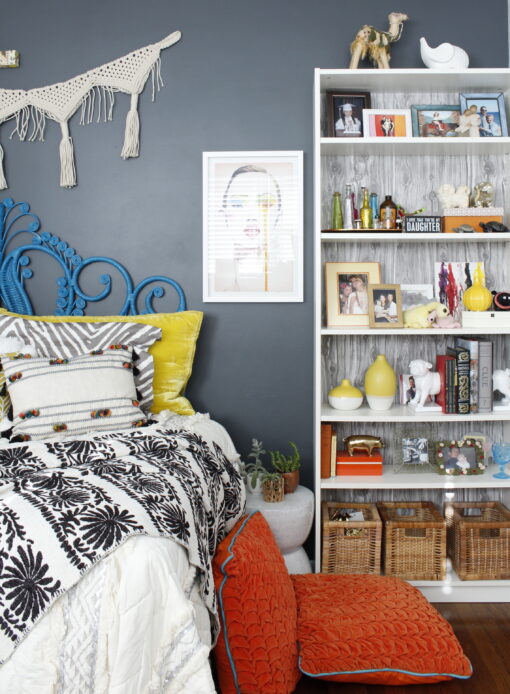 Marilyn Taylor, Marilynn Taylor, bohemian, boho, bedroom, teenager, teen decor, interior design, Target, Opalhouse, boho, World Market, Peacock headboard, rattan