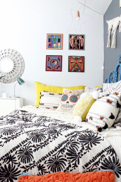 Marilyn Taylor, Marilynn Taylor, bohemian, boho, bedroom, teenager, teen decor, interior design, Target, Opalhouse, boho, World Market, Peacock headboard, rattan